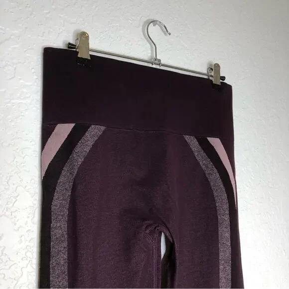 Spanx Jammy Plum maroon pink track stripe seamless leggings size Small NWT - Picture 9 of 15